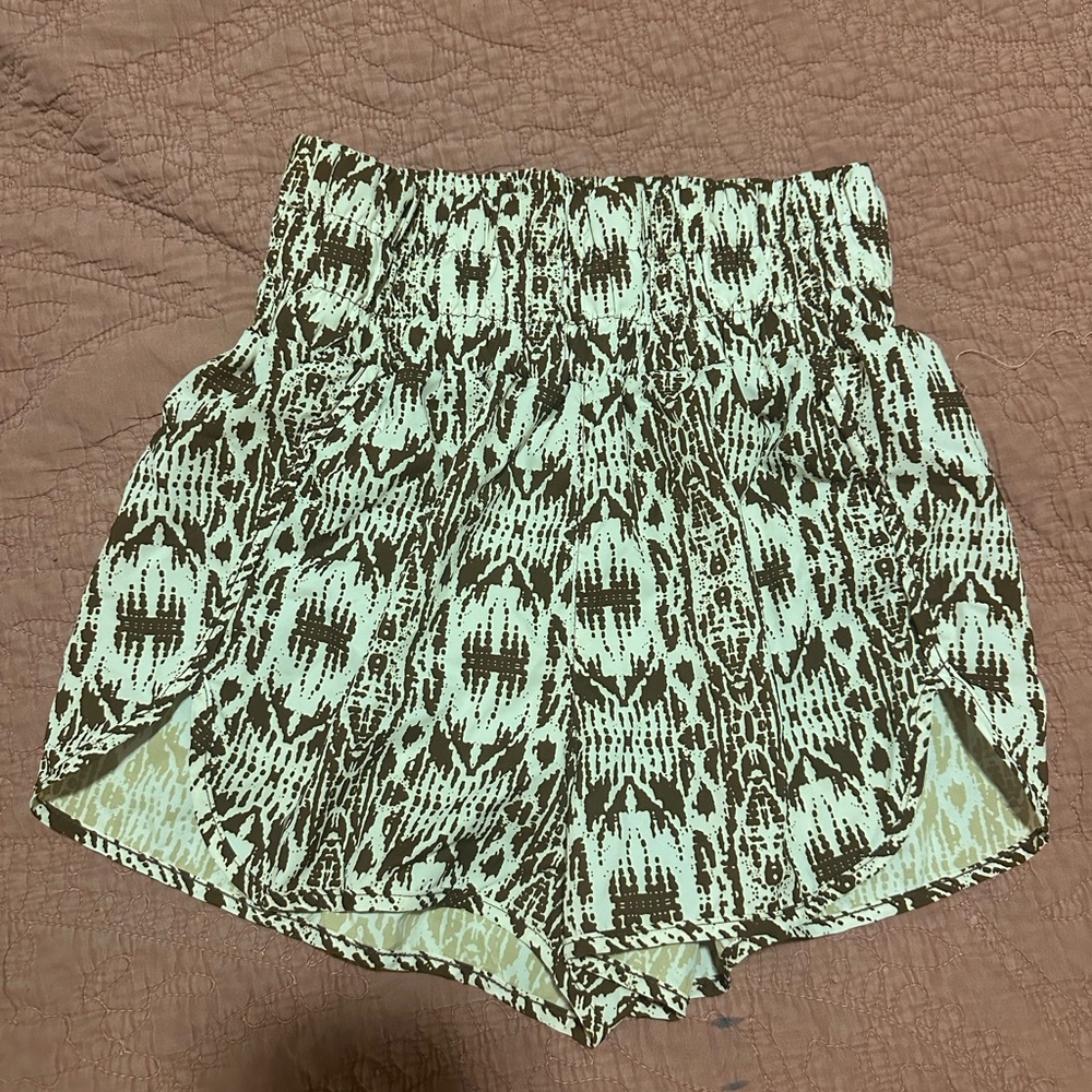 Revival White and brown athletic shorts